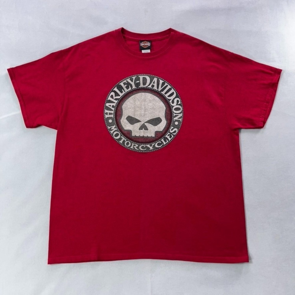 Harley Davidson T Shirt Men XL Red Skull Heart of Dixie Pelham AL 2017